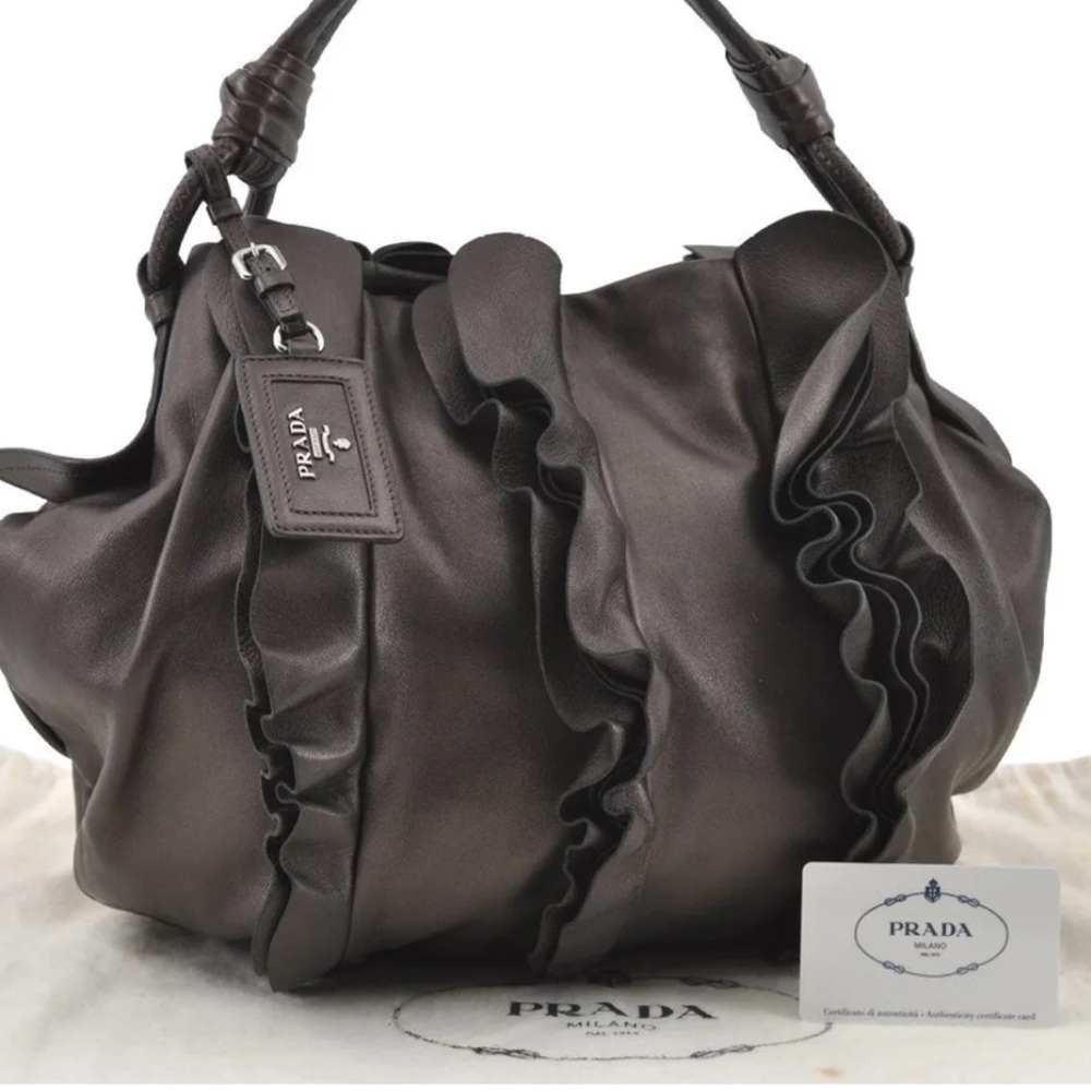 PRADA NAPA LEATHER HOBO SHOULDER BAG